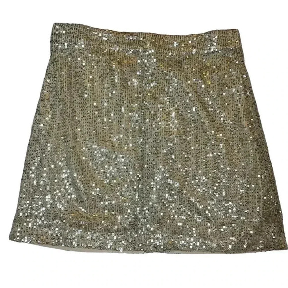 French  Connection beige sequin skirt sz 10 - Picture 1 of 8
